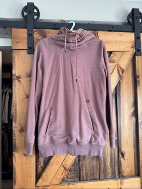 Volcom Women's Turtleneck Pullover Hoodie - Dusty Mauve